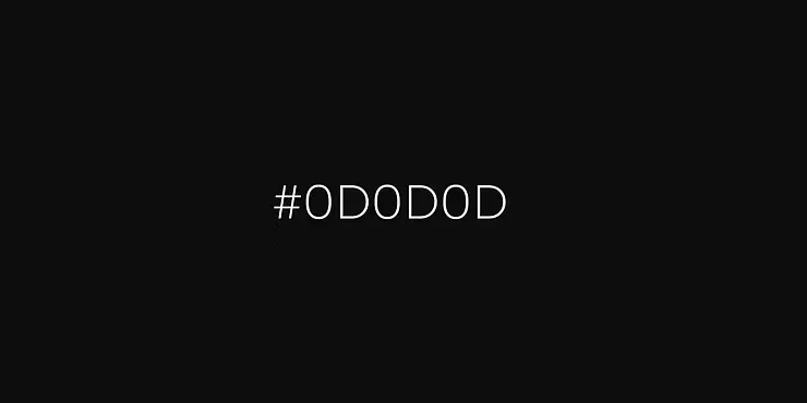 #0D0D0D – fast Schwarz, perfekte Alternative für tiefe, dunkle Website-Designs.