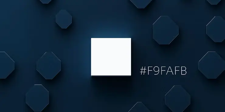 Off-White Farbe #F9FAFB auf schwarzem Hintergrund – modernes UI-Design und digitale Produkte