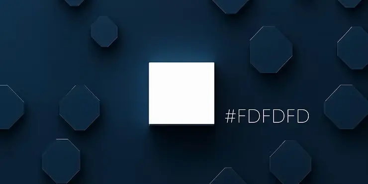 Off-White Farbe #FDFDFD auf schwarzem Hintergrund – subtile Alternative zu Reinweiß