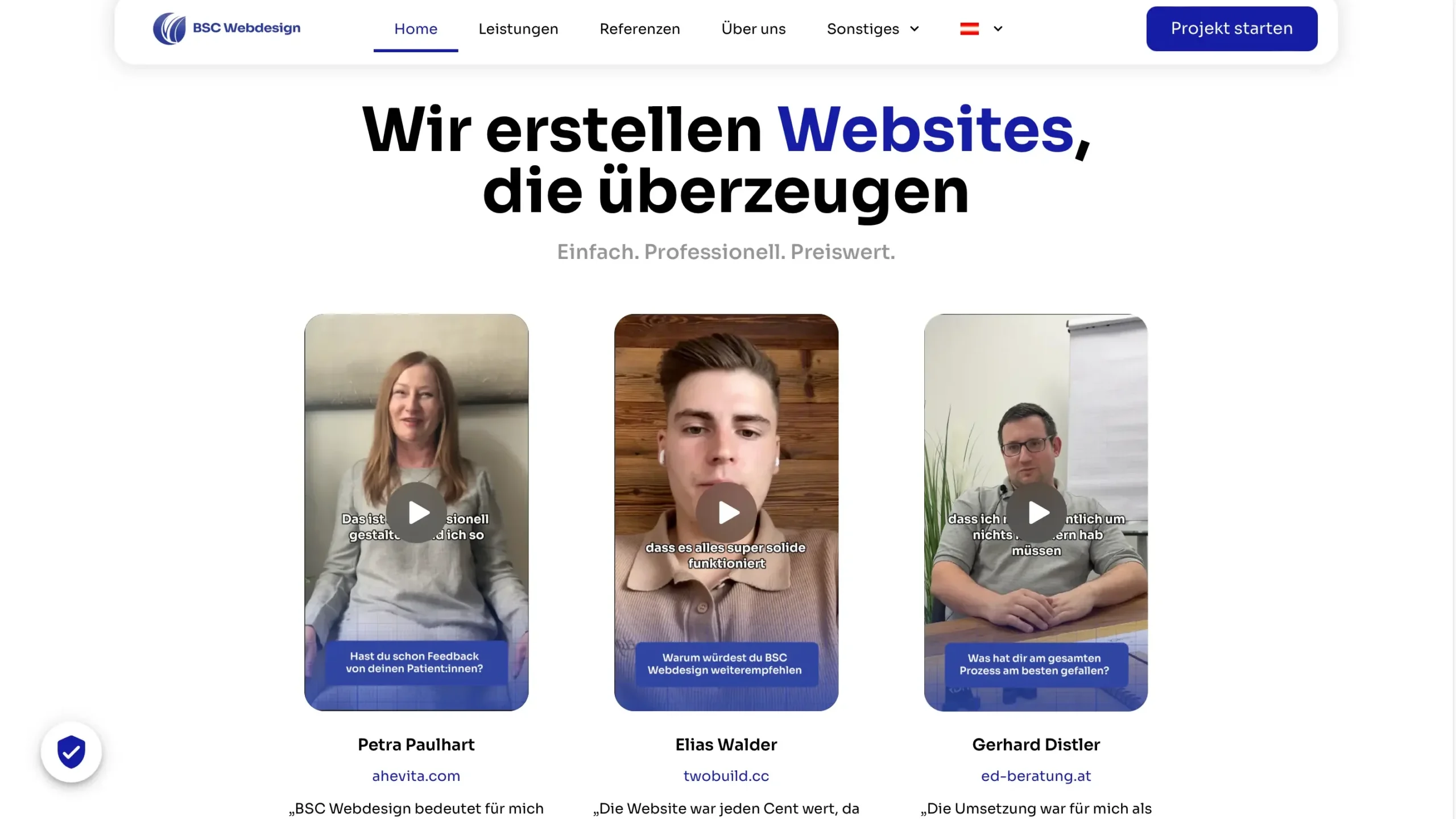 Beispiel einer Website: Wo ist die Navigation? Navigation ist das Menü im oberen Bereich