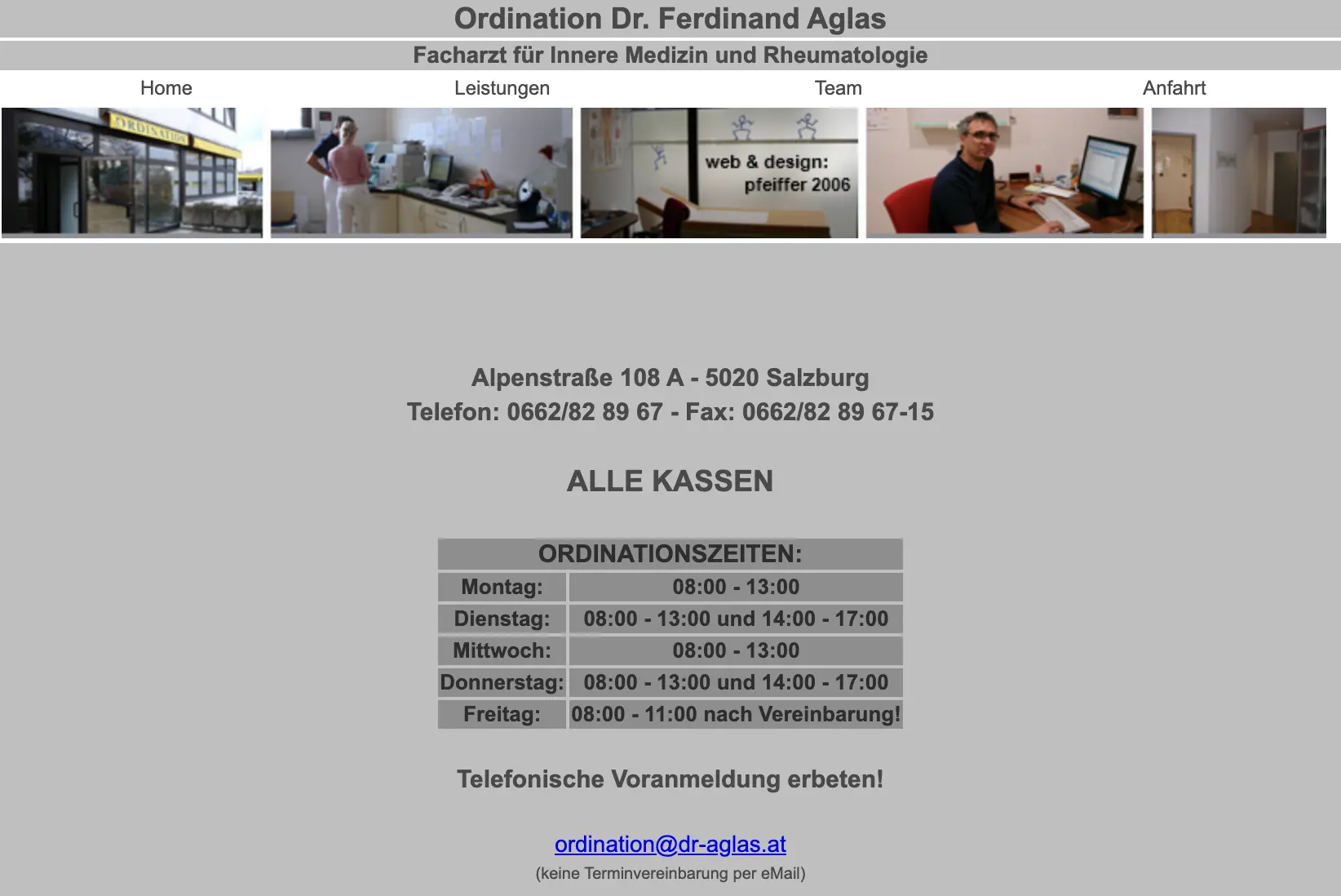 Website vorher