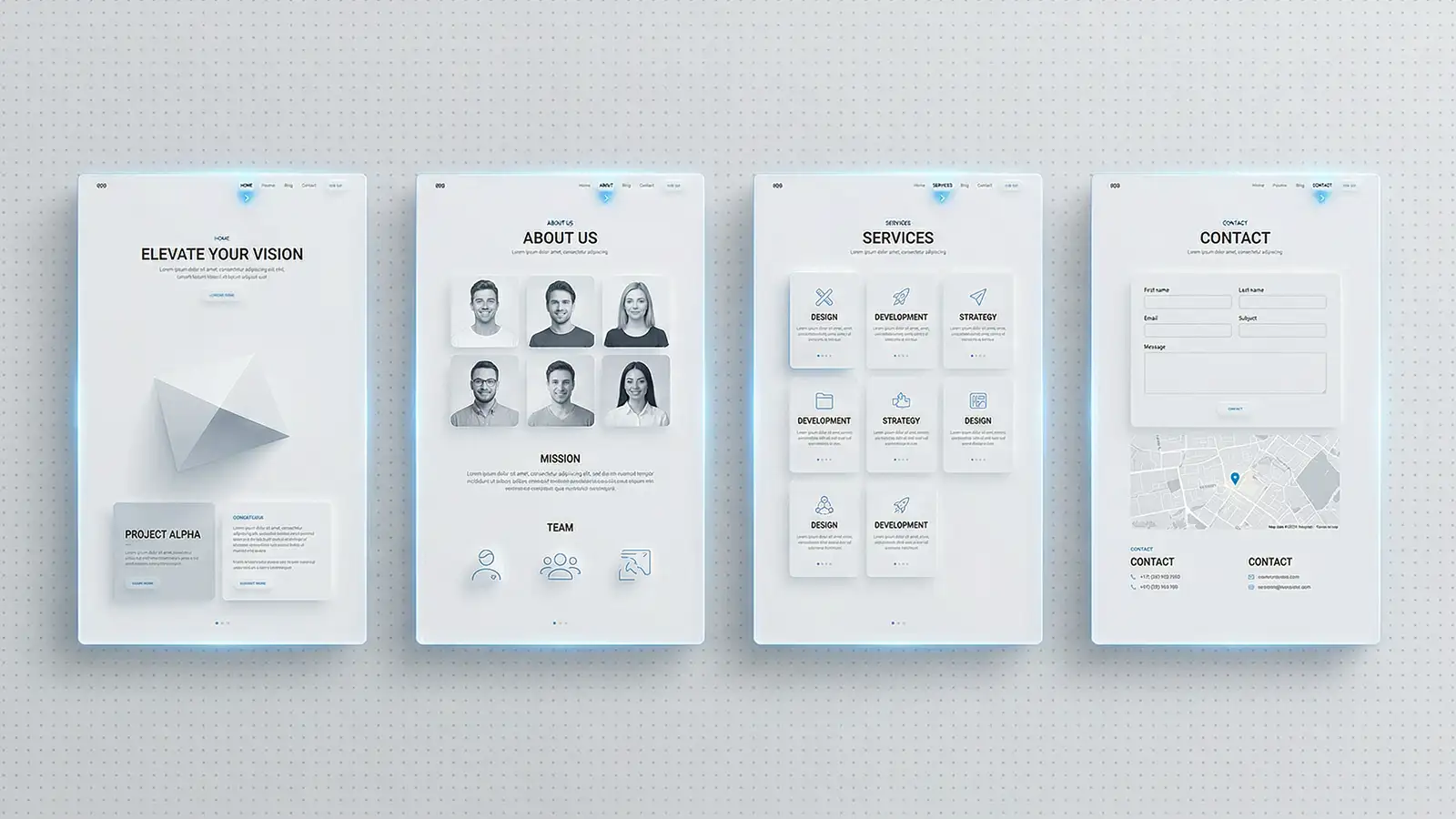 Mehrseitige Website-Struktur als Beispiel für den Aufbau einer Gruppenpraxis-Website mit mehreren Unterseiten