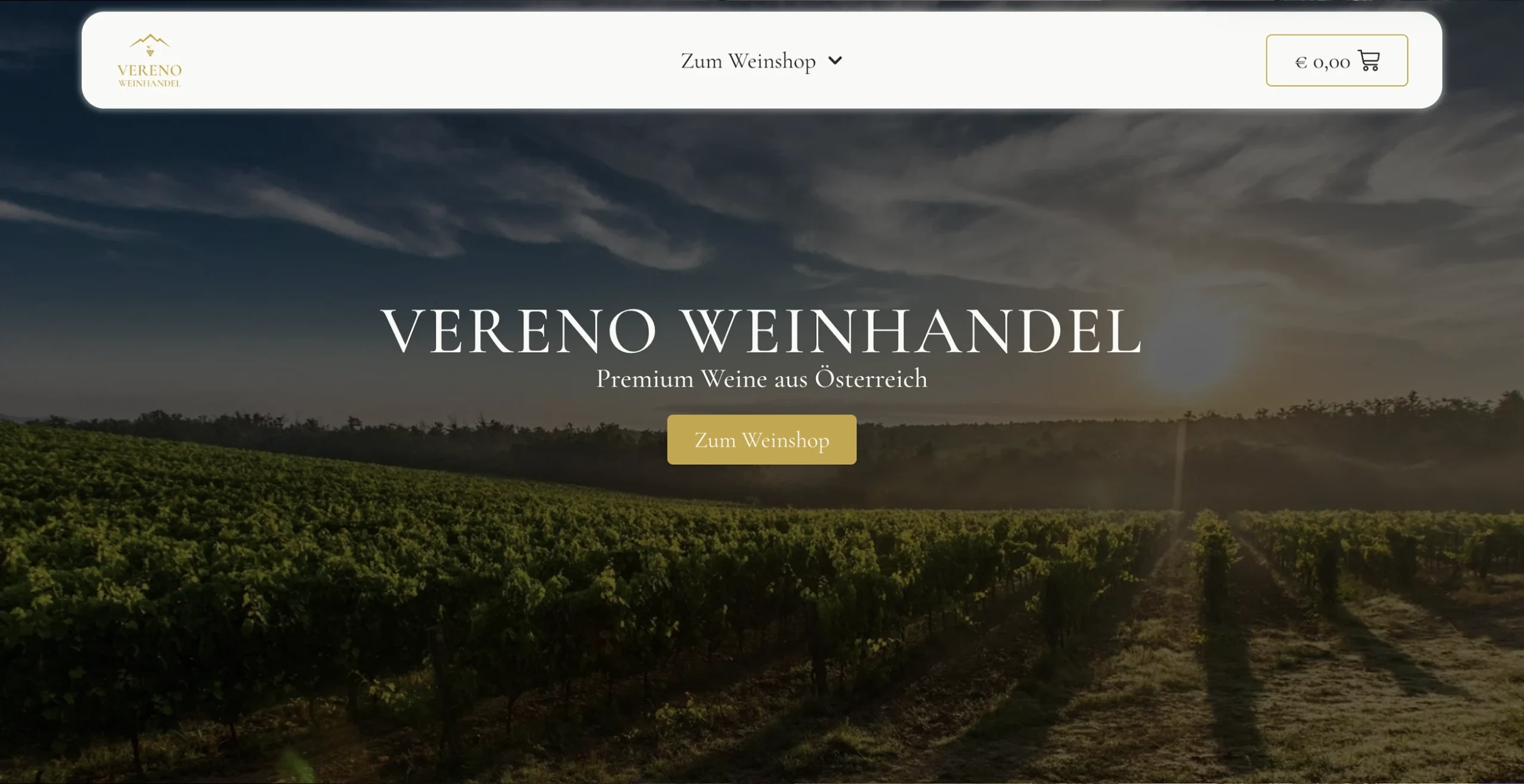Vereno Weinhandel Website