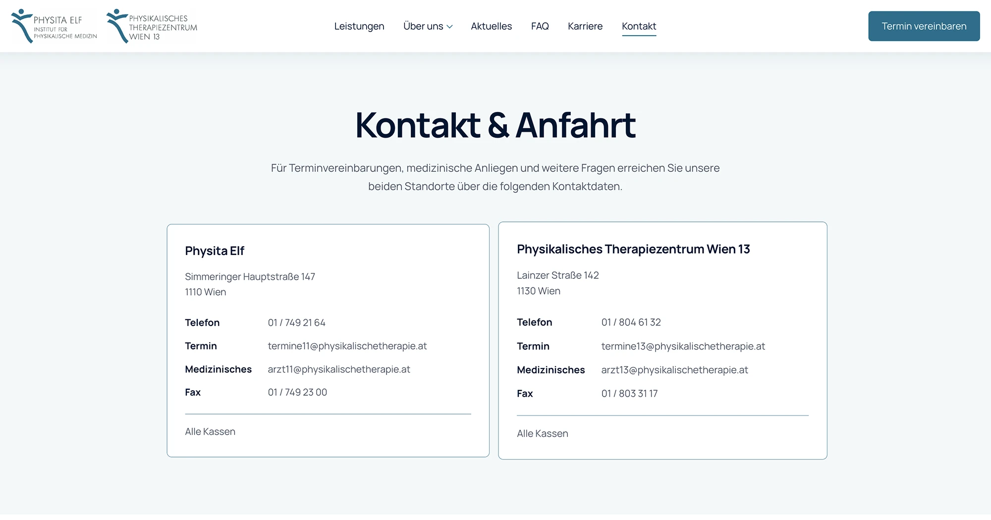 New Physita Elf contact page by BSC Webdesign