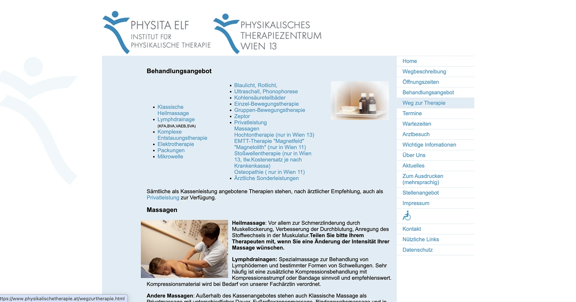 Old Physita Elf services page